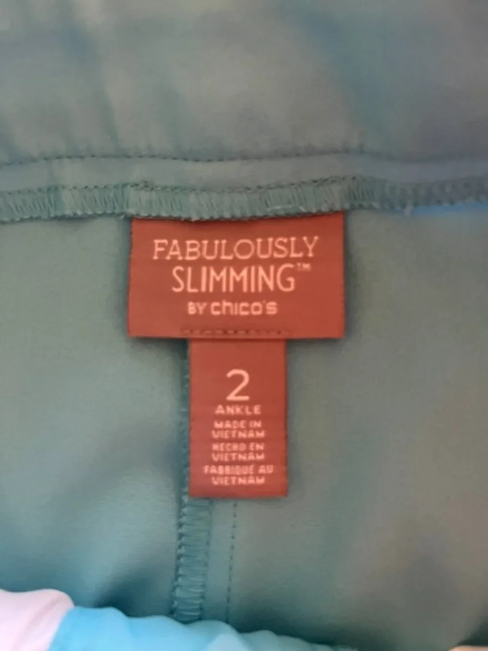 Lot of 3 Capri Crop Pants Size L / 14 - Pink Blue Teal Chicos